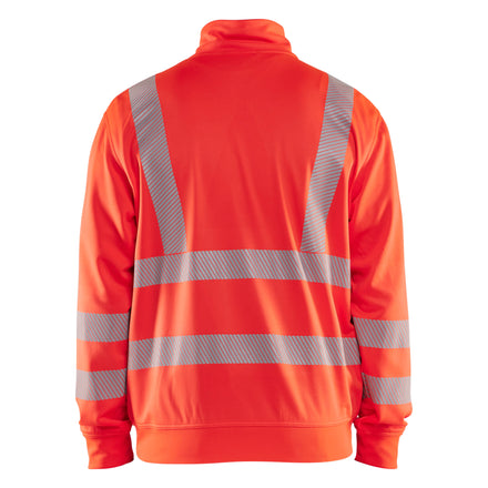 Blaklader 3564 Hi Vis Sweatshirt Half Zip Hi Vis Red Back