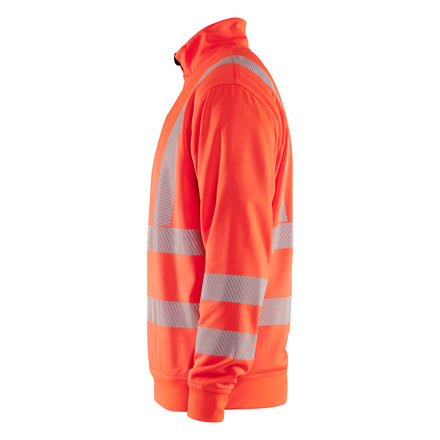 Blaklader 3564 Hi Vis Sweatshirt Half Zip Hi Vis Red Left