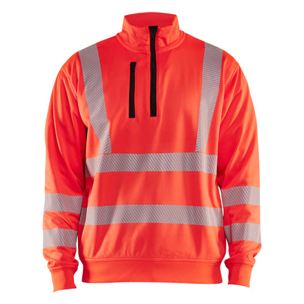 Blaklader 3564 Hi Vis Sweatshirt Half Zip Hi Vis Red Main