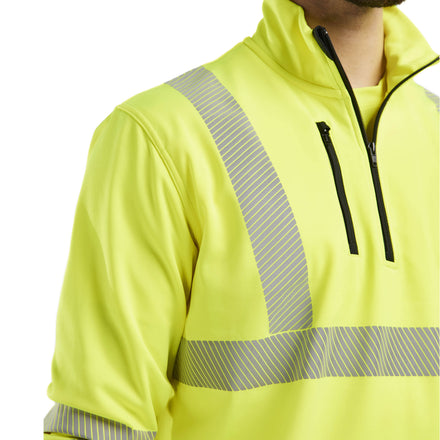 Blaklader 3564 Hi Vis Sweatshirt Half Zip Hi Vis Yellow Feature 1