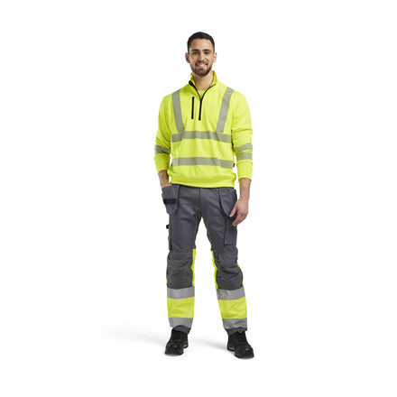 Blaklader 3564 Hi Vis Sweatshirt Half Zip Hi Vis Yellow Model