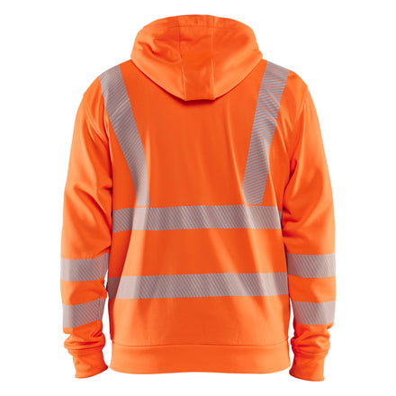 Blaklader 3565 Hi Vis Hoodie Full Zip Hi Vis Orange Navy Blue Back