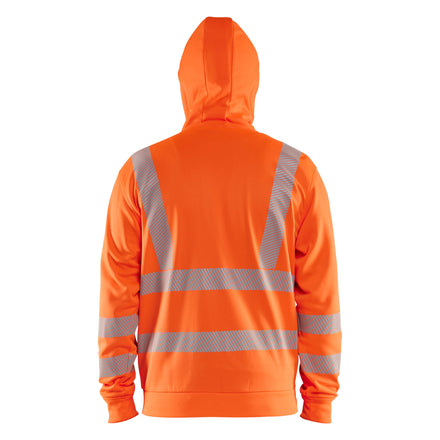 Blaklader 3565 Hi Vis Hoodie Full Zip Hi Vis Orange Navy Blue Feature