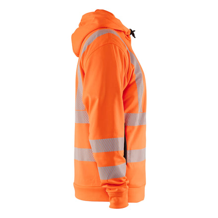 Blaklader 3565 Hi Vis Hoodie Full Zip Hi Vis Orange Navy Blue Right