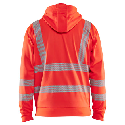 Blaklader 3565 Hi Vis Hoodie Full Zip Hi Vis Red Back