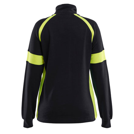 Blaklader 3566 Womens Sweatshirt With Hi Vis Black Hi Vis Yellow Back