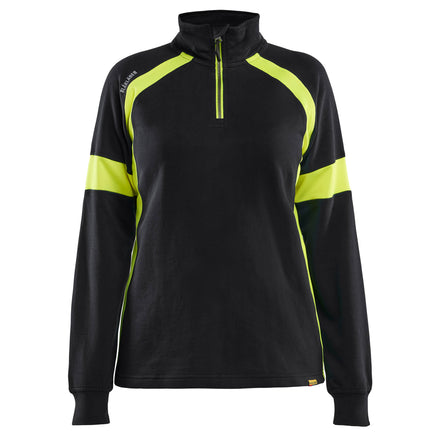 Blaklader 3566 Womens Sweatshirt With Hi Vis Black Hi Vis Yellow Main