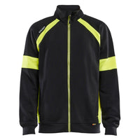Blaklader 3567 Sweatshirt With Hi Vis Full Zip Black Hi Vis Yellow Main