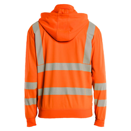 Blaklader 3573 Hi Vis Sweatshirt Detachable Hood Hi Vis Orange Navy Blue Back