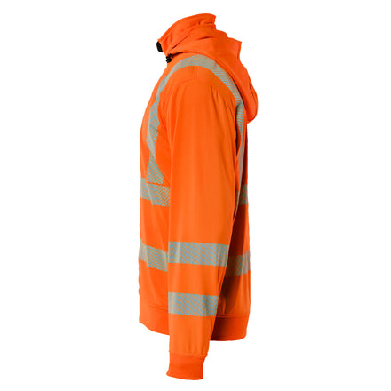 Blaklader 3573 Hi Vis Sweatshirt Detachable Hood Hi Vis Orange Navy Blue Left