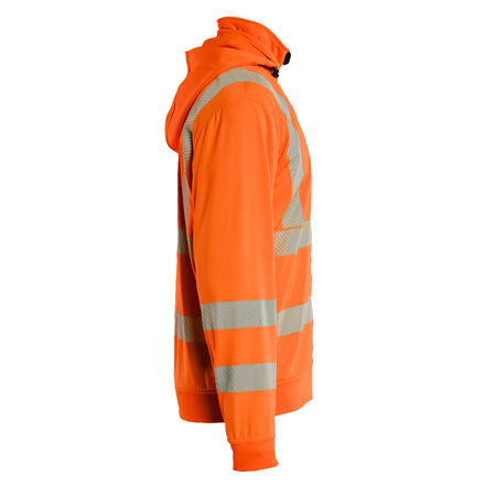Blaklader 3573 Hi Vis Sweatshirt Detachable Hood Hi Vis Orange Navy Blue Right