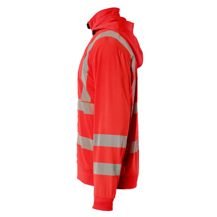 Blaklader 3573 Hi Vis Sweatshirt Detachable Hood Hi Vis Red Left