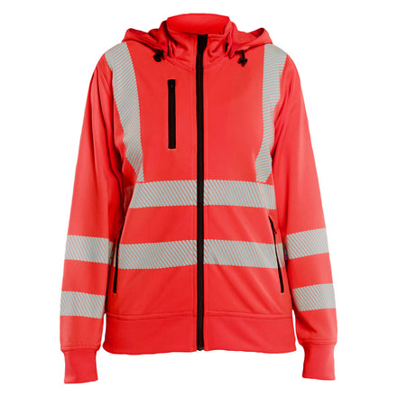 Blaklader 3574 Womens Hi Vis Sweatshirt Detachable Hood Hi Vis Red Main