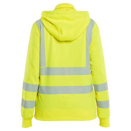Blaklader 3574 Womens Hi Vis Sweatshirt Detachable Hood Hi Vis Yellow Back