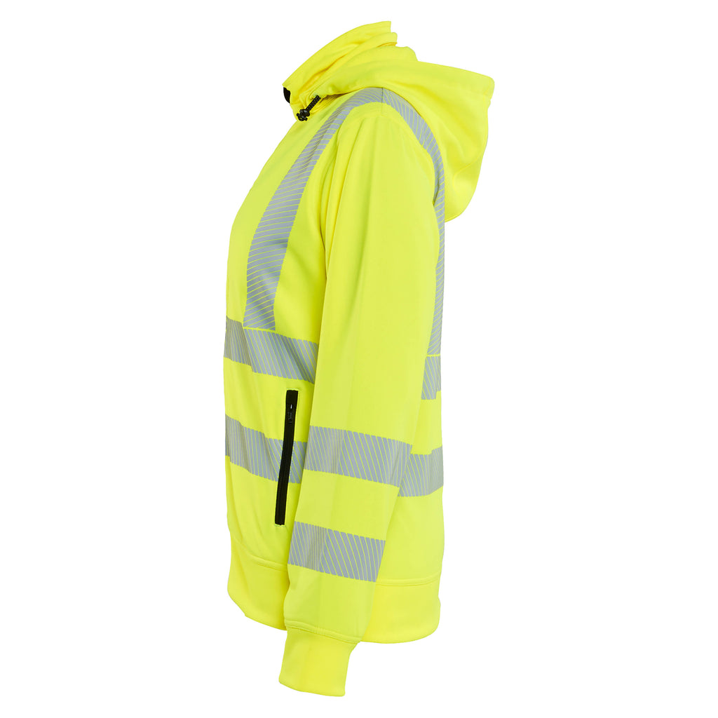 Blaklader 3574 Womens Hi Vis Sweatshirt Detachable Hood Hi Vis Yellow Left