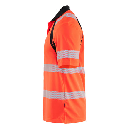 Blaklader 3595 Hi Vis Uv Protected Polo Shirt Hi Vis Red Black Left