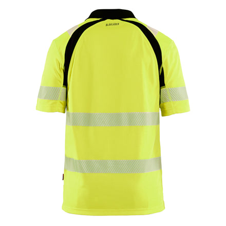 Blaklader 3595 Hi Vis Uv Protected Polo Shirt Hi Vis Yellow Black Back