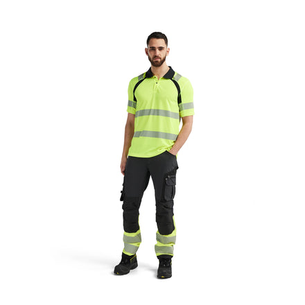 Blaklader 3595 Hi Vis Uv Protected Polo Shirt Hi Vis Yellow Black Model