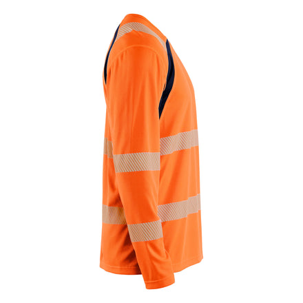 Blaklader 3599 Hi Vis Uv Protected Long Sleeved T Shirt Hi Vis Orange Navy Blue Right