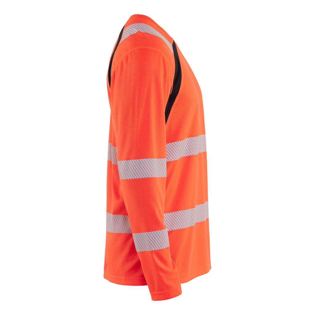 Blaklader 3599 Hi Vis Uv Protected Long Sleeved T Shirt Hi Vis Red Black Right