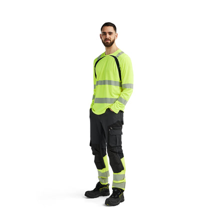 Blaklader 3599 Hi Vis Uv Protected Long Sleeved T Shirt Hi Vis Yellow Black Model