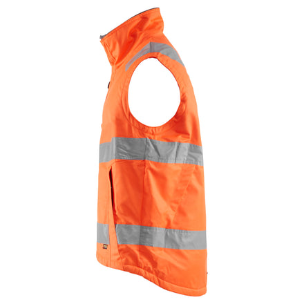 Blaklader 3870 Hi Vis Waistcoat Hi Vis Orange Navy Blue Left