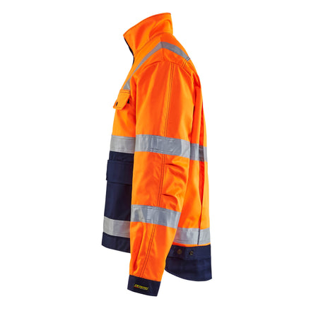 Blaklader 4023 Hi Vis Jacket Hi Vis Orange Navy Blue Left