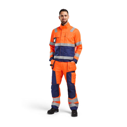 Blaklader 4064 Hi Vis Jacket Hi Vis Orange Navy Blue Model