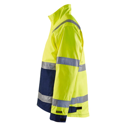 Blaklader 4064 Hi Vis Jacket Hi Vis Yellow Navy Blue Left