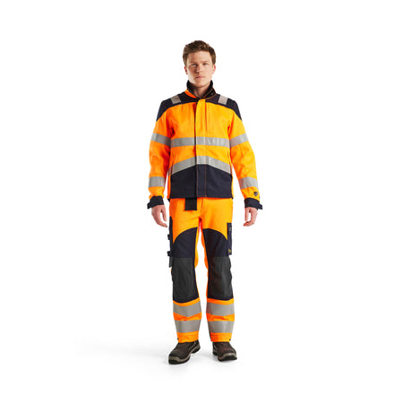 Blaklader 4089 Multinorm Inherent Jacket Hi Vis Orange Navy Blue 2 Model