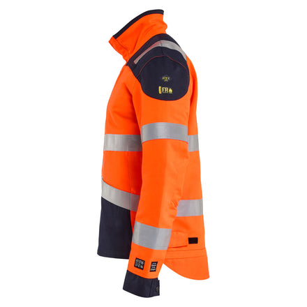 Blaklader 4089 Multinorm Inherent Jacket Hi Vis Orange Navy Blue Left