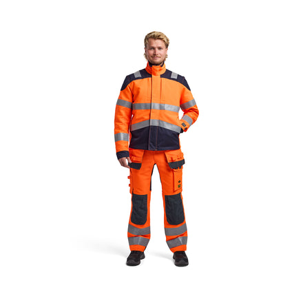 Blaklader 4089 Multinorm Inherent Jacket Hi Vis Orange Navy Blue Model