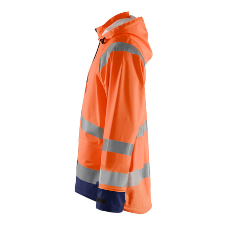 Blaklader 4323 Rain Jacket Hi Vis Hi Vis Orange Navy Blue Left