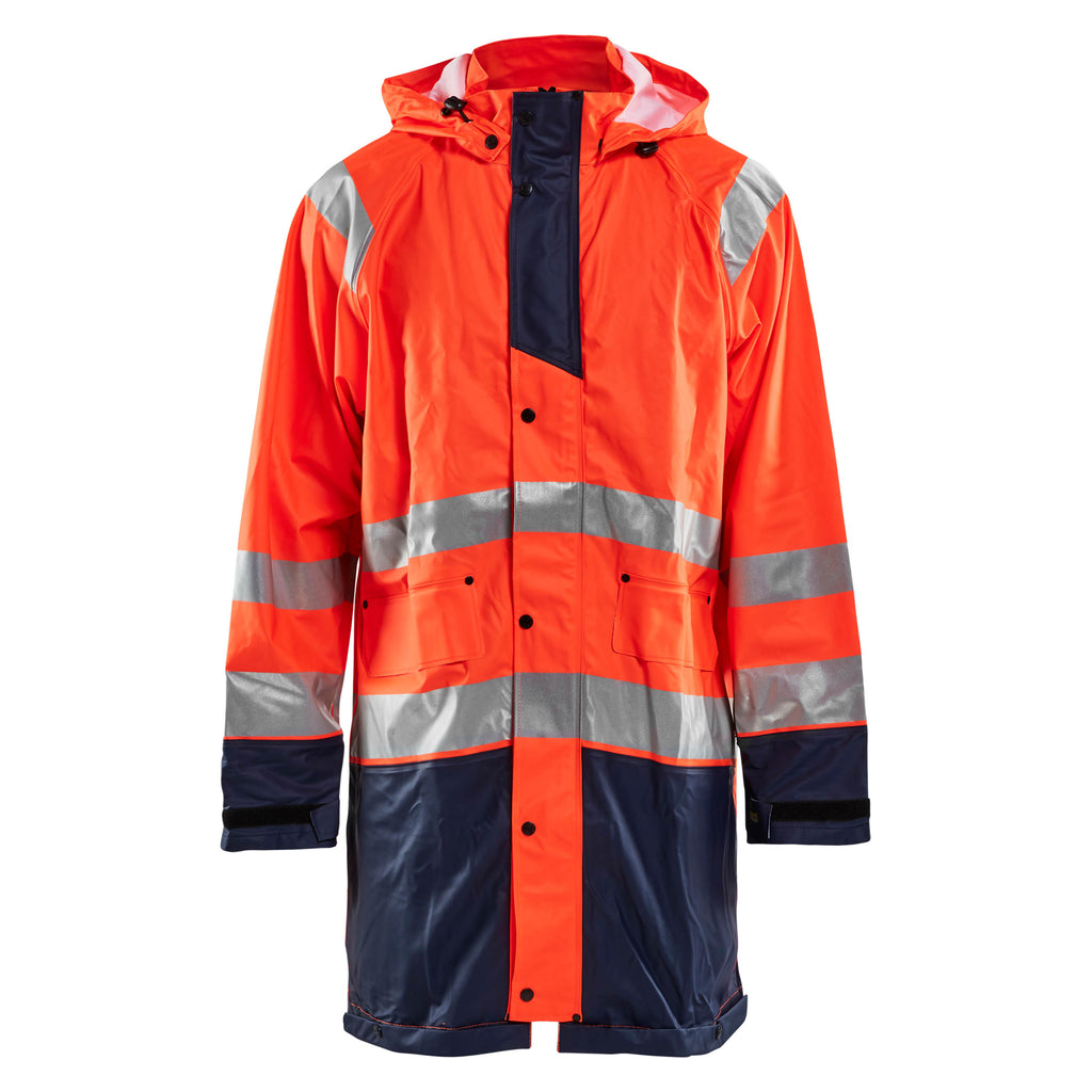 Blaklader 4324 Rain Jacket Hi Vis Hi Vis Orange Navy Blue Main