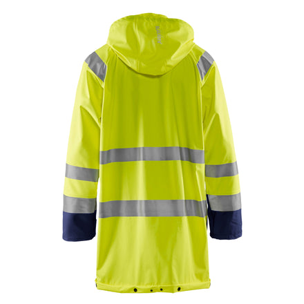 Blaklader 4324 Rain Jacket Hi Vis Hi Vis Yellow Navy Blue Back