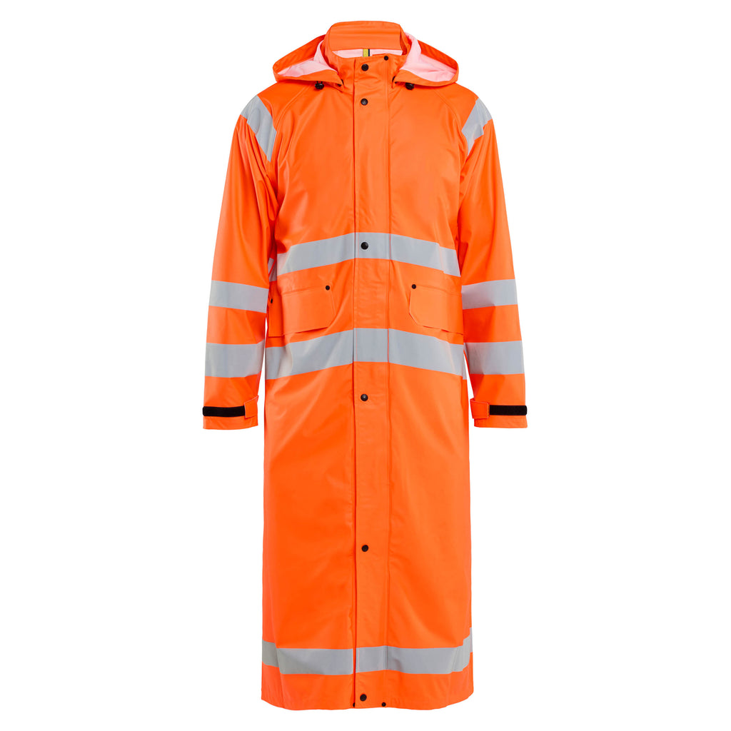 Blaklader 4325 Hi Vis Raincoat Hi Vis Orange Navy Blue Main