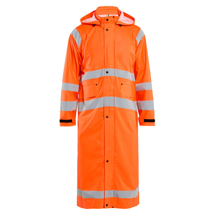 Blaklader 4325 Hi Vis Raincoat Hi Vis Orange Navy Blue Main