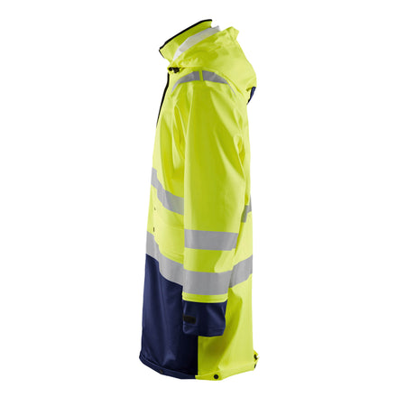 Blaklader 4326 Hi Vis Raincoat Hi Vis Yellow Navy Blue Left
