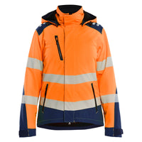 Blaklader 4401 Womens Hi Vis Lightweight Lined Winter Softshell Jacket Hi Vis Orange Navy Blue Main
