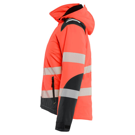 Blaklader 4401 Womens Hi Vis Lightweight Lined Winter Softshell Jacket Hi Vis Red Black Left