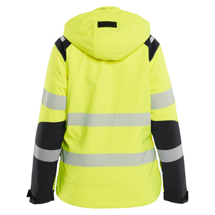 Blaklader 4401 Womens Hi Vis Lightweight Lined Winter Softshell Jacket Hi Vis Yellow Black Back