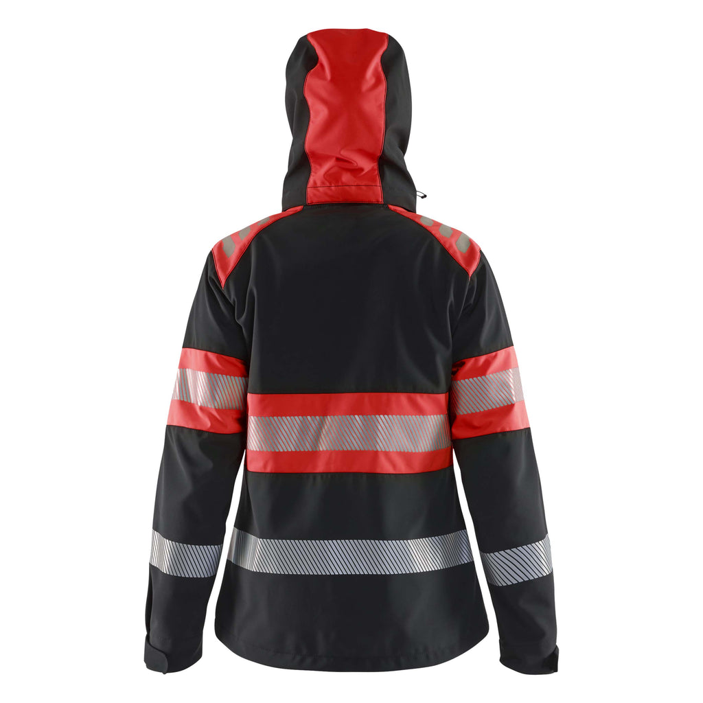 Blaklader 4404 Women’S Hi Vis Softshell Jacket Black Hi Vis Red Back