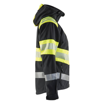 Blaklader 4404 Women’S Hi Vis Softshell Jacket Black Hi Vis Yellow Right