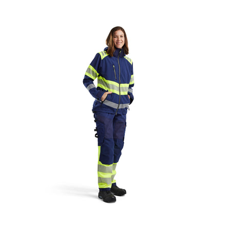 Blaklader 4404 Women’S Hi Vis Softshell Jacket Navy Blue Hi Vis Yellow Model