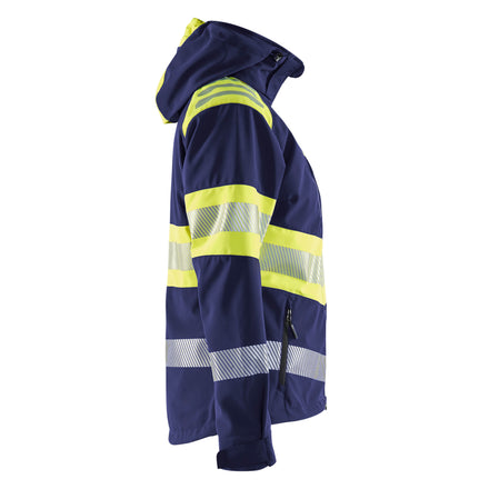 Blaklader 4404 Women’S Hi Vis Softshell Jacket Navy Blue Hi Vis Yellow Right