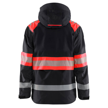 Blaklader 4420 Hi Vis Shell Jacket Black Hi Vis Red Back
