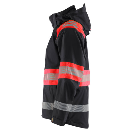 Blaklader 4420 Hi Vis Shell Jacket Black Hi Vis Red Left