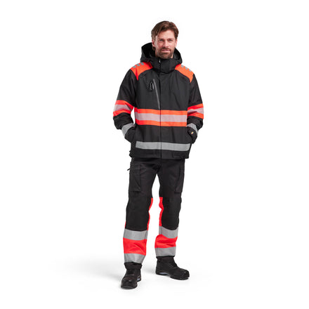 Blaklader 4420 Hi Vis Shell Jacket Black Hi Vis Red Model