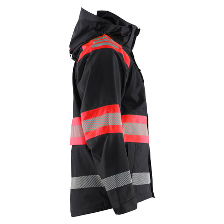 Blaklader 4420 Hi Vis Shell Jacket Black Hi Vis Red Right