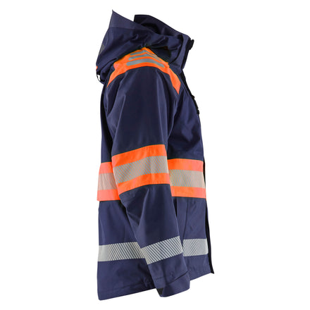Blaklader 4420 Hi Vis Shell Jacket Navy Blue Hi Vis Orange Right